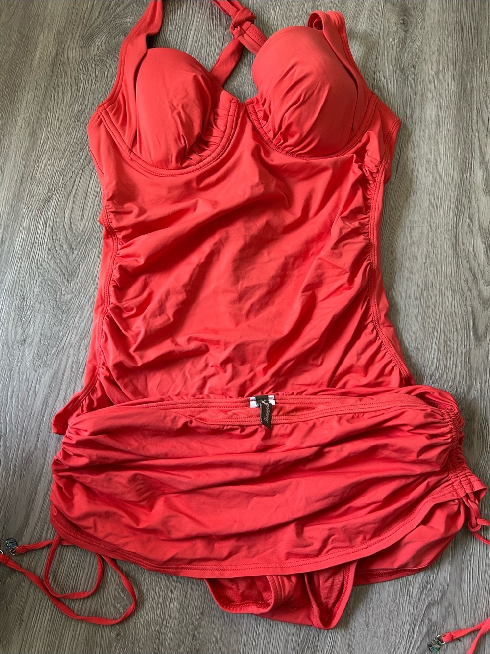 Tommy Bahama Pearl Solids Underwire Swimsuit Tankini and Bottoms in Air Kiss Red